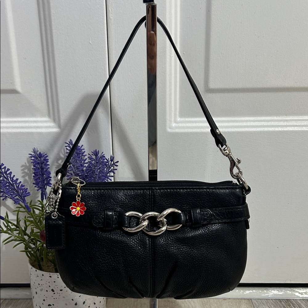 Coach Vintage Black Mini Bag with Silver Accents